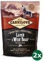 2x1,5 kg Carnilove lamb / wild boar adult hondenvoer