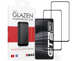 2-pack BMAX geschikt voor Realme GT2 Pro Screenprotector - Full Cover - Gehard glas - Tempered glas - Realme screenprotectors 2 stuks - Telefoonglaasje - Beschermglas - Glasplaatje - Screensaver - Screen protector - Case friendly - Zwart