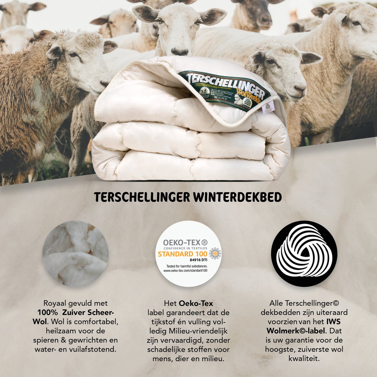 Terschellinger - Winter wollen dekbed - 240x220 cm (Extra Lang) thumbnail 2