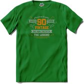 90 Jaar vintage legend - Verjaardag cadeau - Kado tip - T-Shirt - Meisjes - Kelly Groen - Maat 12 jaar