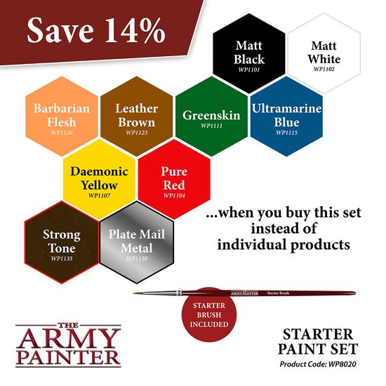  The Army Painter - Wargames Hobby Starter Paint Set 10