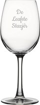 Gegraveerde witte wijnglas 36cl De Leafste Stazjêr