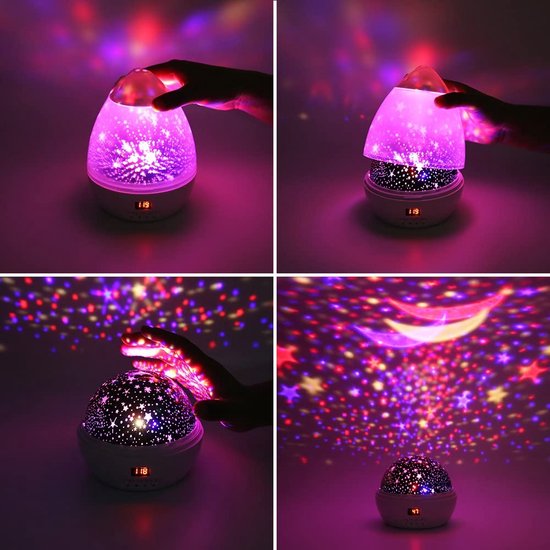 Veilleuse LED avec projecteur d'étoiles USB - Lumière d'ambiance