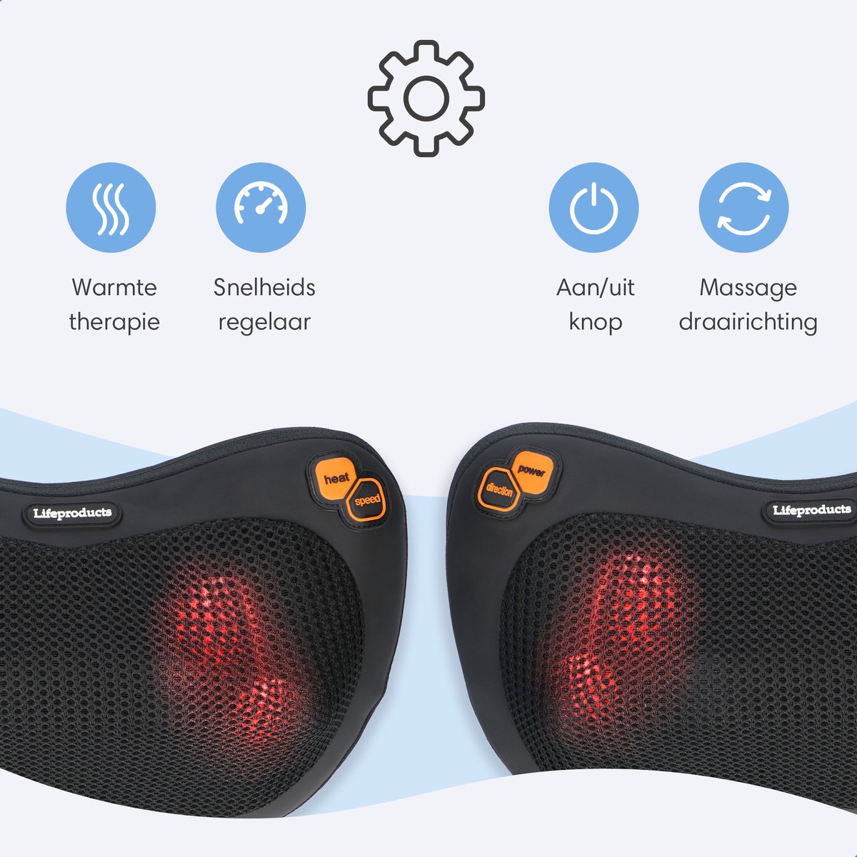 Lifeproducts Shiatsu Massagekussen - Elektrisch Nekmassage Apparaat - Massage Apparaten - Nek en Schouder Massage Apparaat - Massageapparaten met Infrarood Verwarming — cadeau in Verzorging - foto 5