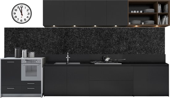 Keuken achterwand behang - Waterafstotend - Zwart - Graniet - Design -  Steen - 360x60... | bol.com