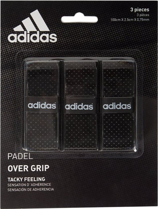 Adidas (3X) Padel Overgrip - Zwart | Maat: UNI Adidas (3X) Padel Overgrip - Zwart | Maat: UNI