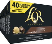 L'OR Espresso Forza Koffiecups - Intensiteit 9/12 - 4 x 40 Capsules met grote korting