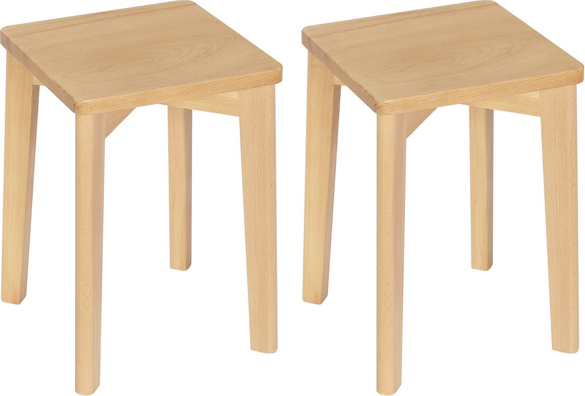Kamyra® Houten Barkrukken Set van 2 - Ergonomisch - Landelijk - Hout