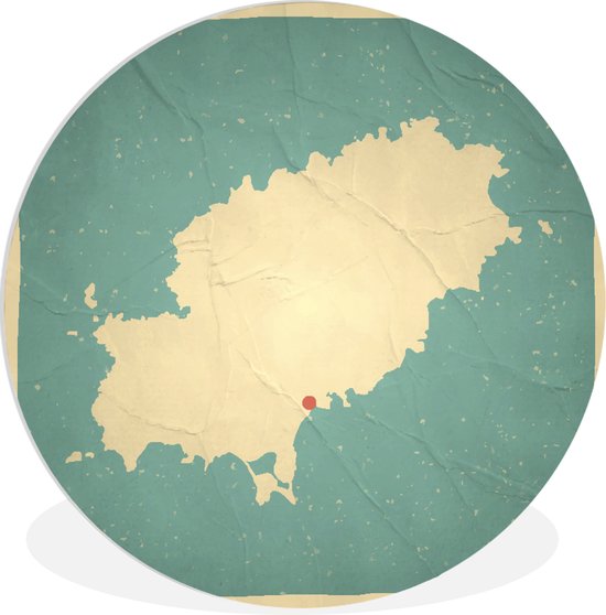 Une illustration d'une carte jaune d' Ibiza Assiette en plastique cercle mural ⌀ 90 cm - impression photo sur cercle mural / cercle vivant (décoration murale)