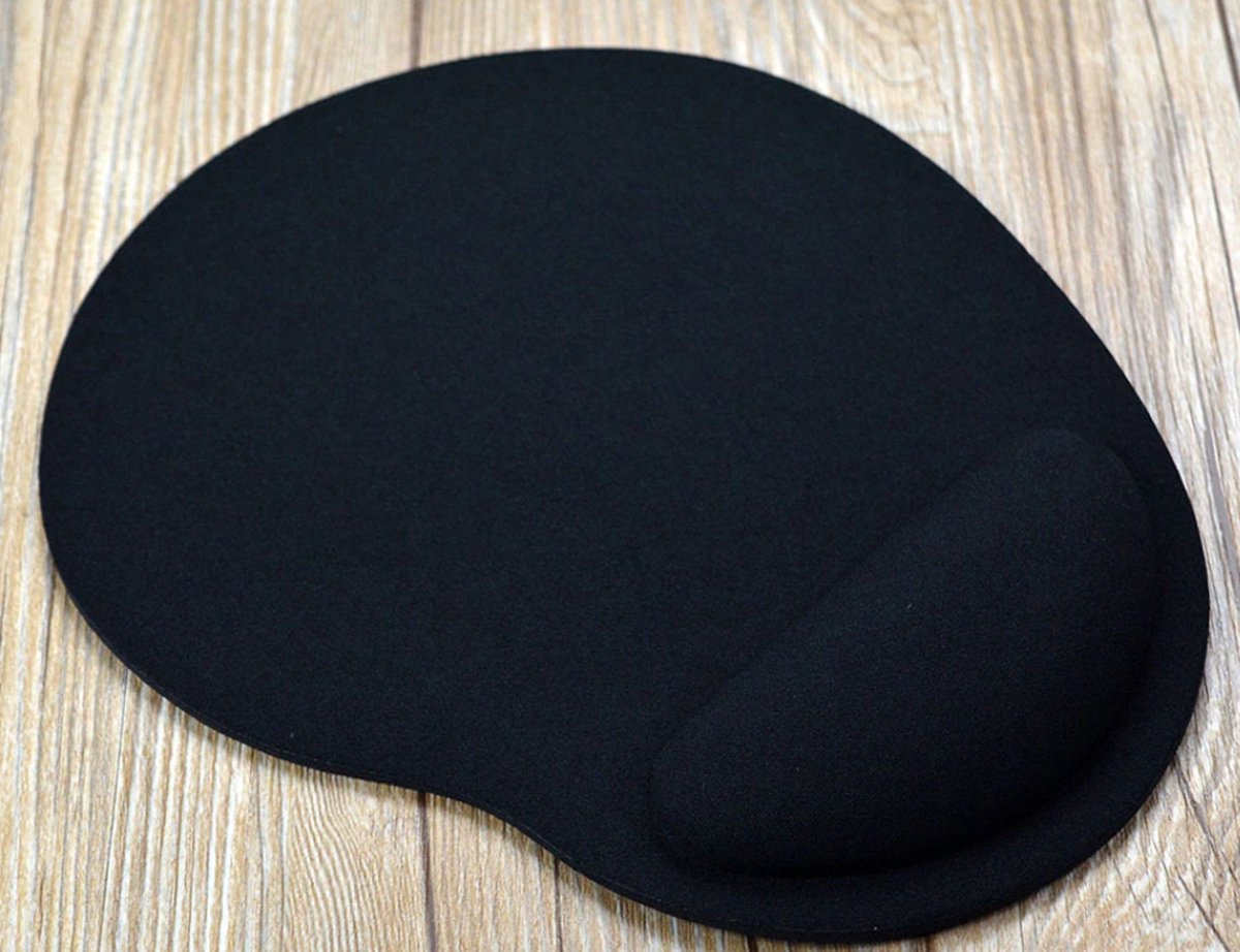Muismat met polssteun - Zwart - Antislip en polsondersteunend