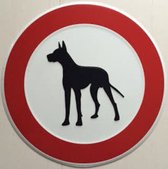 Verboden Voor Honden Bord / Staande Hond / 24 cm / Aluminium