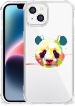 Silicone Hoesje Geschikt voor Apple iPhone 14 Plus Telefoon Hoesje met doorzichtige rand Panda Color
