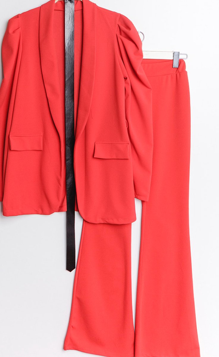 Blazer + pantalon + riempje set | rood | maat M/L