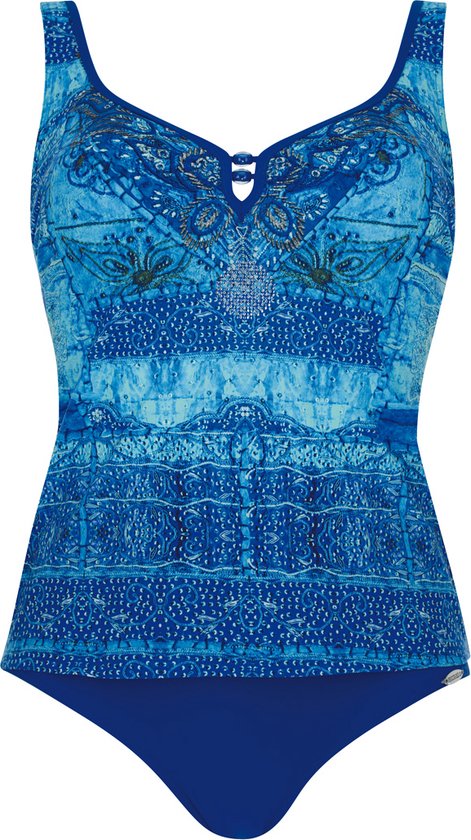 Bleu Nuit Maillot De Bain Femme Sunflair Sans Armatures Et Blanc