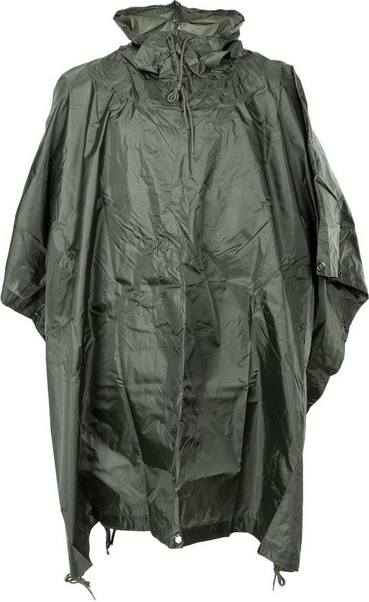 MFH US Poncho Rip Stop Mod. olijf/legergroen Afmetingen 144 x 223 cm