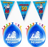 Paperdreams Abraham/50 jaar feest set - Ballonnen & vlaggenlijnen - 17x stuks