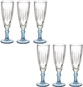 Vivalto - Flûtes à champagne Exotic Collection set 12x sur pied bleu 170ml