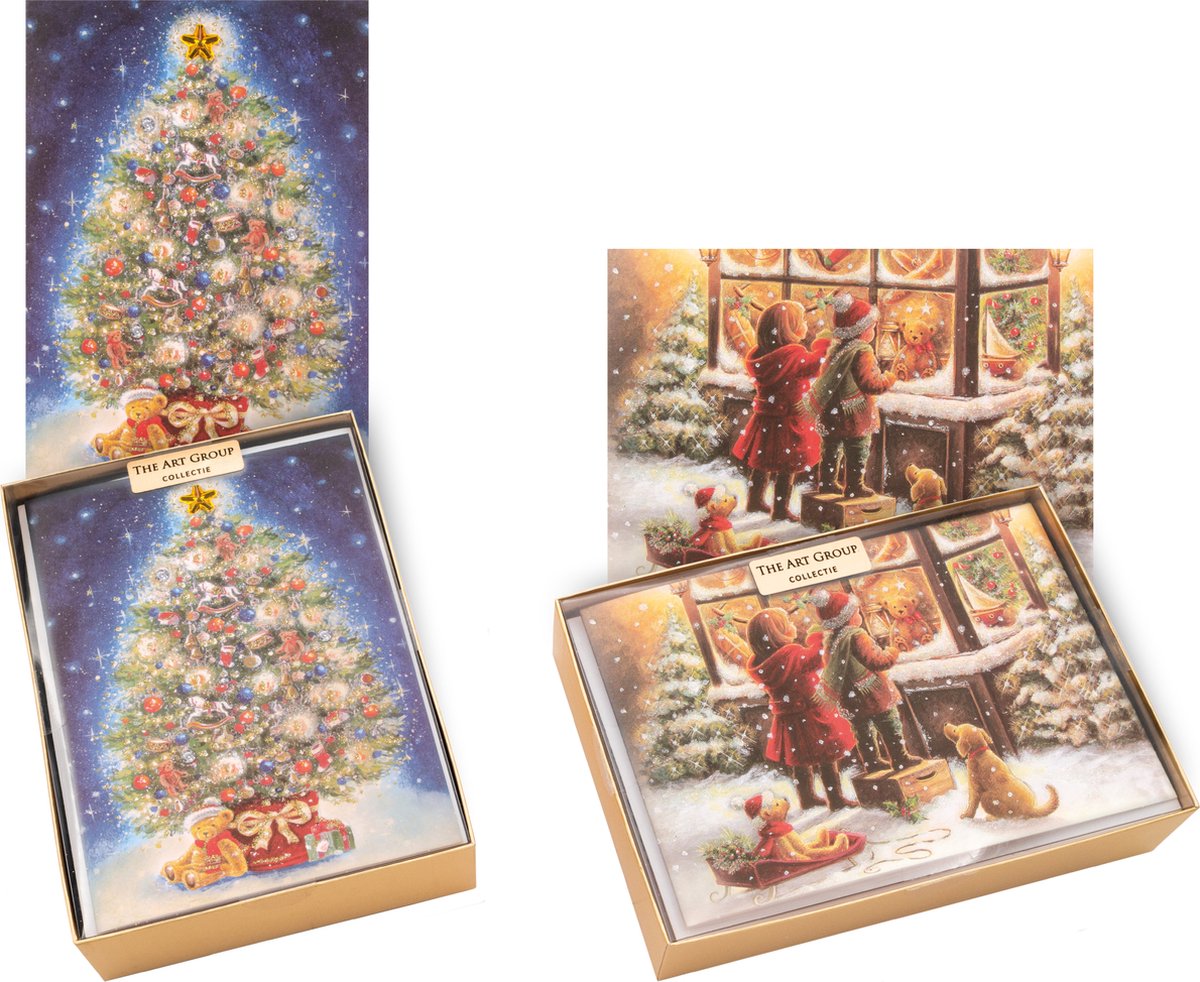 Kerstkaarten set Nostalgische Kerst Art Group 16 Luxe Kerstkaarten