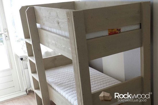 Rockwood® Peuter Stapelbed Steigerhout inclusief montage grey wash