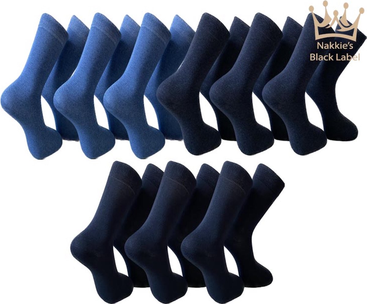 Nakkie's katoenen sokken - 8 paar - Maat: 47/50 - Blauw