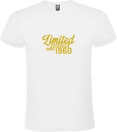 T-Shirt Wit avec Image « Edition Limited depuis 1960 » Or Taille XXXXXL