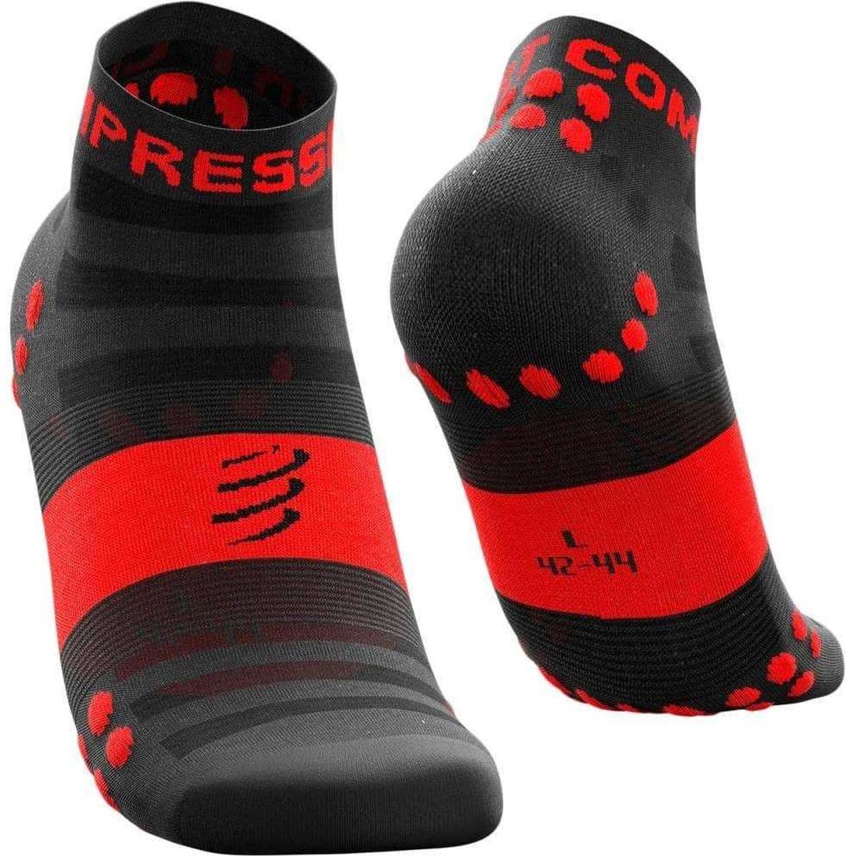 Compressport Racing Socks V3.0 Run Low - sportsokken - zwart/rood - Unisex