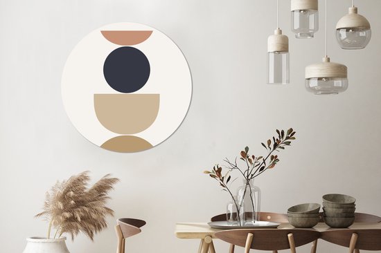 WallCircle - Wall Circle - Wall Circle Indoor - Cercle - Figures Géométriques - Abstrait - 90x90 cm - Décoration murale - Peintures Ronds
