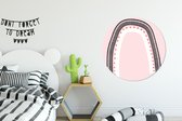 WallCircle - Wandcirkel - Muurcirkel - Regenboog - Minimalisme - Roze - Aluminium - Dibond - ⌀ 90 cm - Binnen en Buiten