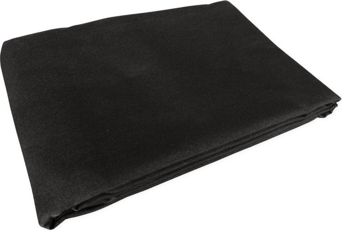 Damast tafelkleed zwart 180 rond met 6 servetten (Hotelkwaliteit: 250 gr/m2)