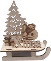 LMB - Kerstman op slee - hout - Kerst - decoratie