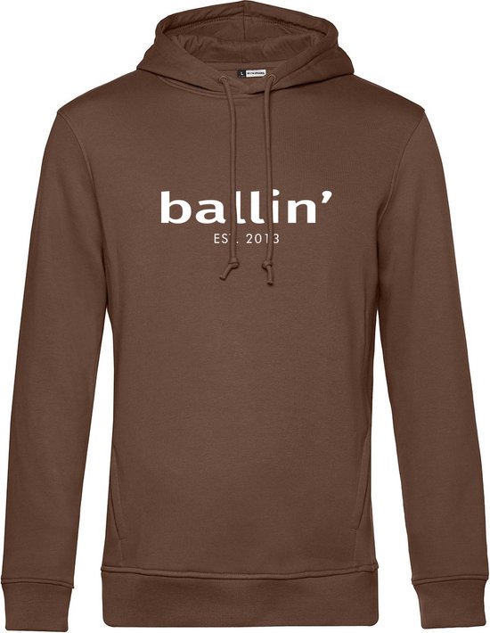 Heren Hoodies met Ballin Est. 2013 Basic Hoodie Print - Bruin - Maat XL