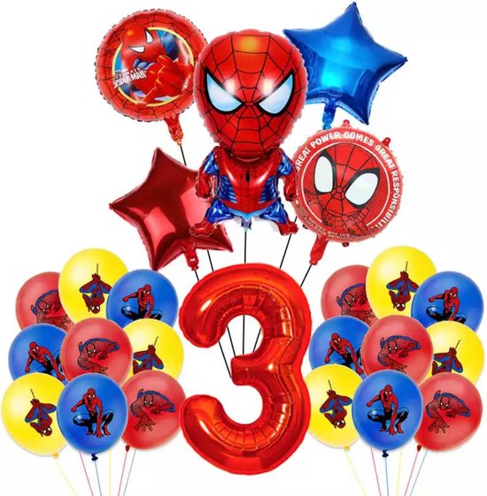 Spiderman ballonen Verjaardag Decoratie 24 st, Spiderman Verjaardag Ballon ,Ballonnen Jongen Verjaardag Decoratie,Spiderman