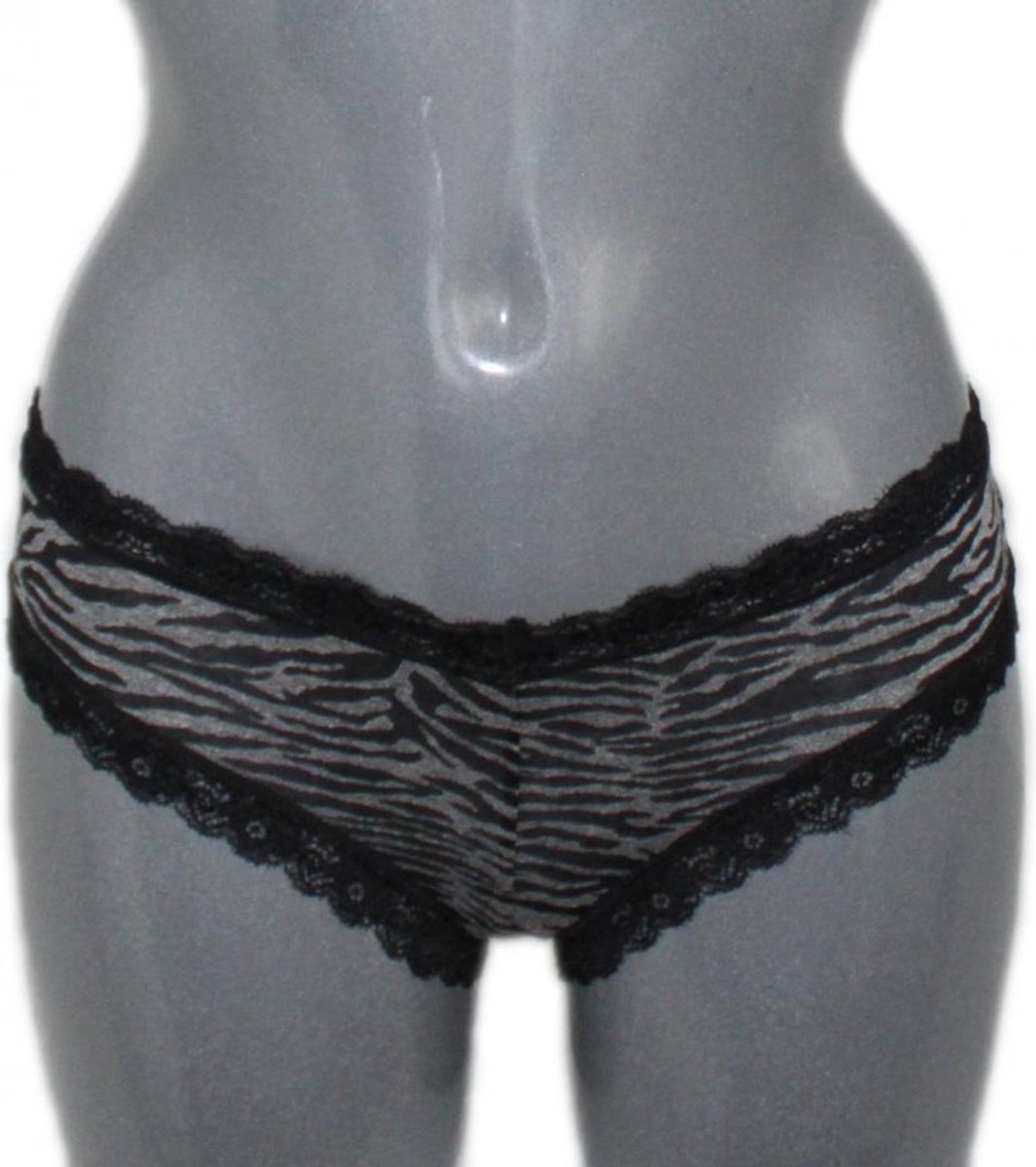 The Best Panties Elegante Boyshorts mit teils transparentem Zebra-Print S/M