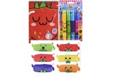 Fruity-squad 4 krijtjes met geur + etui + kleurboek met stickers combi voordeel
