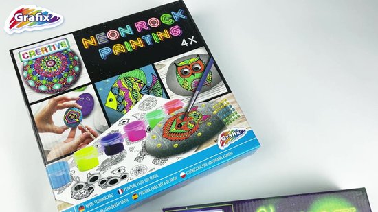 NATIONAL GEOGRAPHIC Steine Bemalen Set – Bastelset für Kinder, 15 Flusssteine mit 10 Farben & Zubehör bemalen, Kunst & Handwerk
