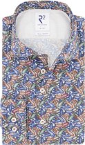 R2 Amsterdam - Overhemd Widespread Paisley Meerkleurig - Heren - Maat 38 - Modern-fit