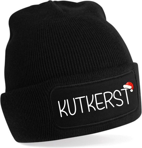 Bonnet KUTCHRISTMAS -Muts kutkerst- ravissant bonnet chaud. Couleur Zwart -1 Taille.