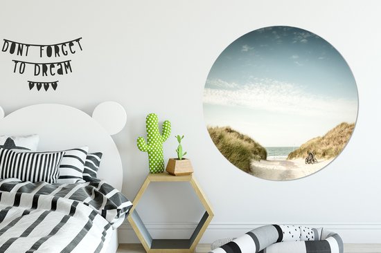 WallCircle - Cercle Mural - Cercle Mural - Plage - Dune - Ciel - Aluminium - Dibond - 140x140 cm - Intérieur et Extérieur
