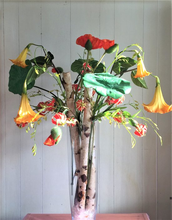Stijlvol en elegant zijden bloemen boeket 100 cm hoog/eyecatcher /  kunstbloemen/nepbloemen/kunstplanten/ woondecoratie / cadeau/