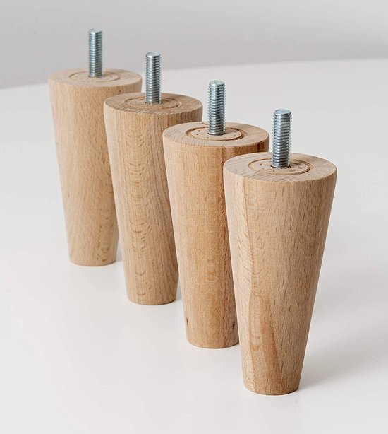 DBREAKS 8 meubelpoten - wit driehoeksvormige meubelpoten, 8 cm sofapoten, kastpoten, keukenpoten, ontbijtbar, bureau, tafelpoten voor kast, sofa, tafel, bed, woonkamer, keuken