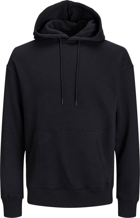 JACK & JONES Star basic sweat hood regular fit - heren hoodie katoenmengsel met capuchon - zwart - Maat: M