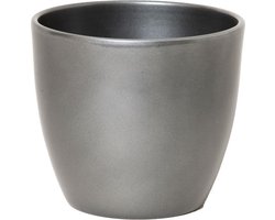 Floran Bloempot Boule - metallic - zilver - keramiek - D28 x H25 cm - plantenpotten binnen