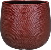 Mica Decorations gabriel pot rond bordeaux taille en cm: 19 x 21