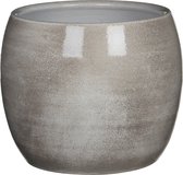 Mica Decorations Bloempot - lichtgrijs - keramiek - D20 x H18 cm - plantenpotten binnen