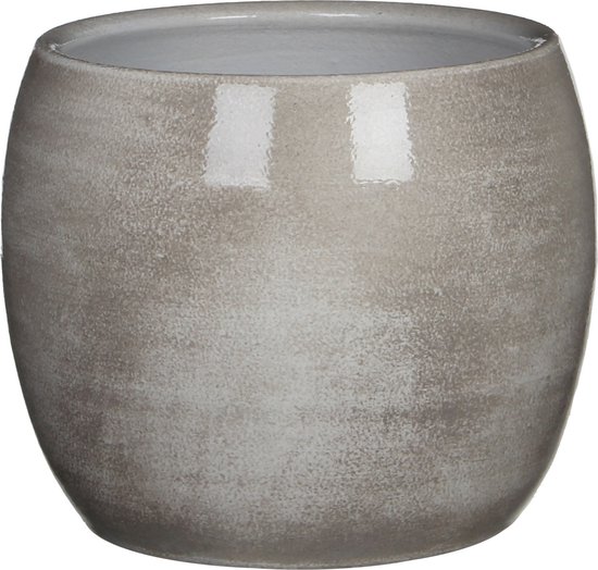 Mica Decorations lester pot rond gris clair taille en cm: 18 x 20