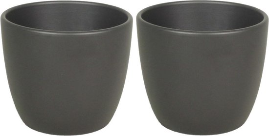 Mica pot de fleurs Tusca rond anthracite - Pot pour l'intérieur