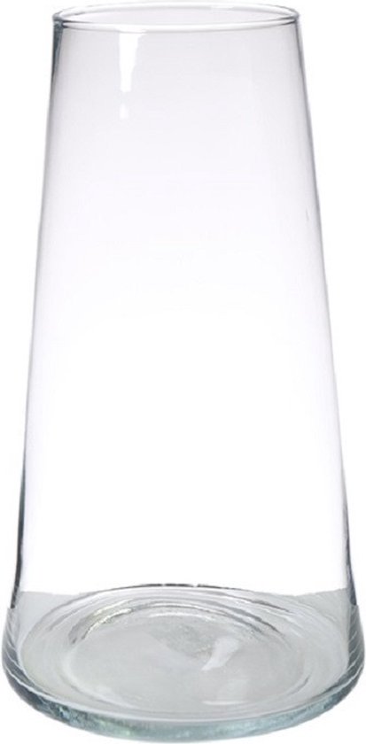 Transparante home-basics vaas/vazen van glas 40 x 18 cm - Bloemen/takken/boeketten vaas voor binnen gebruik
