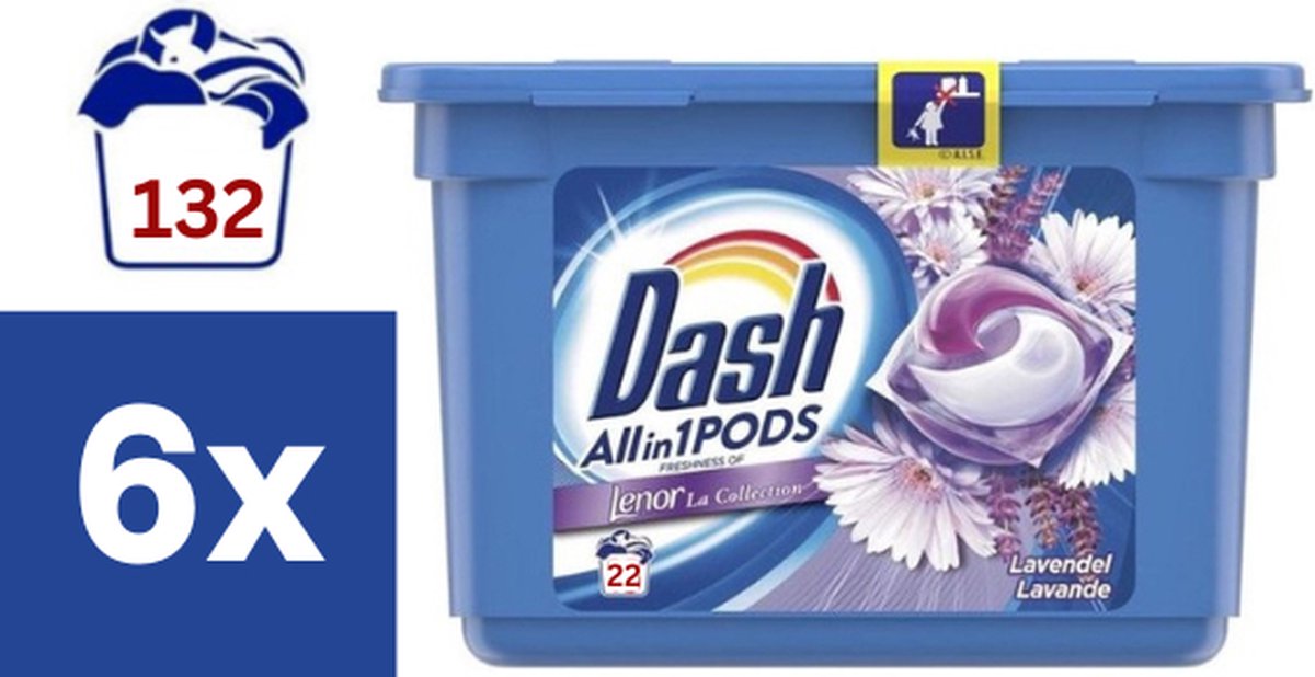 Dash Lavendel All in 1 Pods (Voordeelverpakking) - 6 x 22 pods