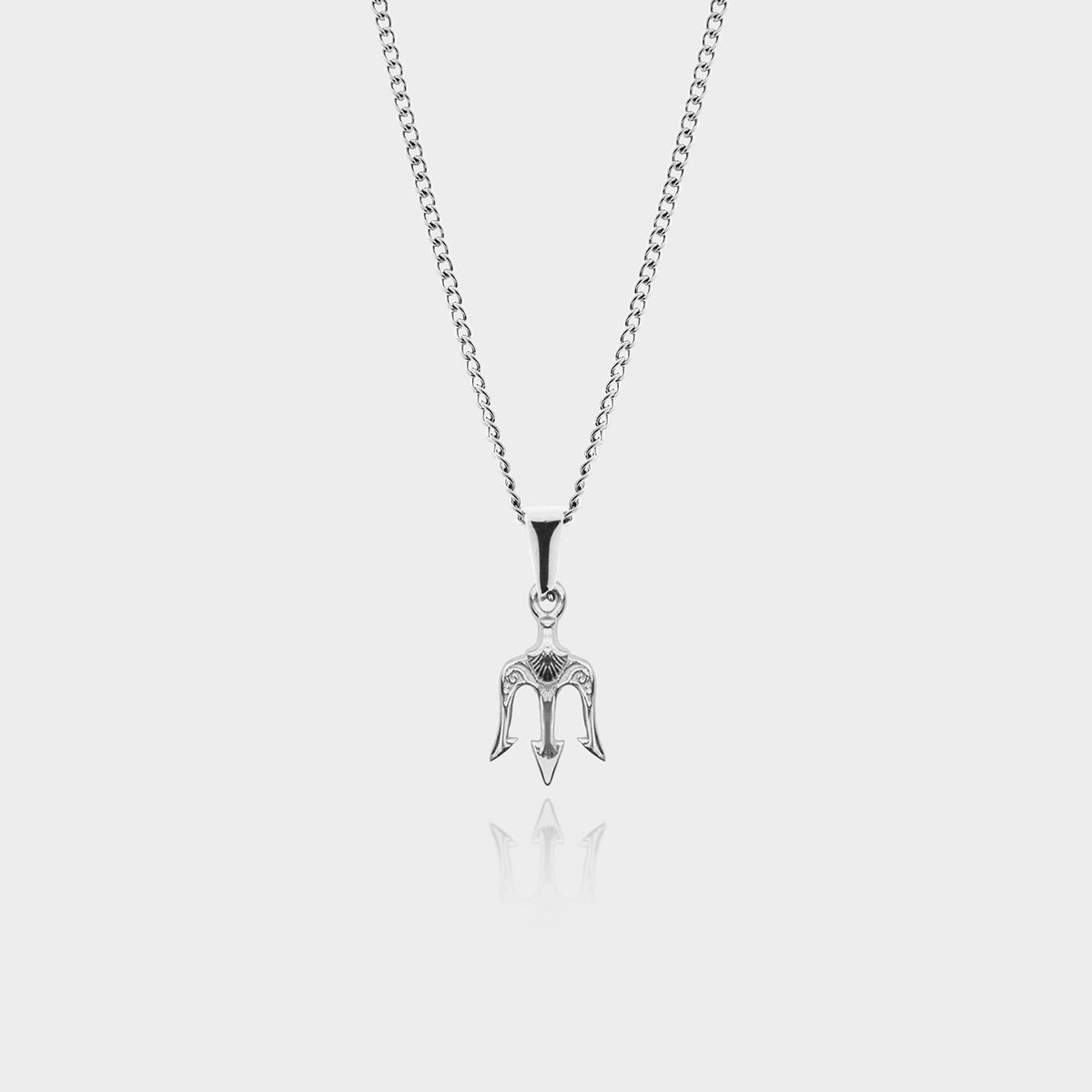 Drietand Hanger Ketting - Zilveren Ketting - 50 cm lang - Ketting Heren met Hanger - Griekse Mythen - Olympus Jewelry