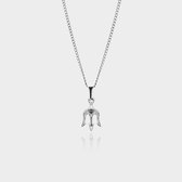Drietand Hanger Ketting - Zilveren Trident Pendant Ketting - 50 cm lang - Ketting Heren met Hanger - Griekse Mythen - Olympus Jewelry